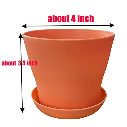 Dodheg 4 Inch Planter Nursery Pots, Plastic Planters Pots With Drainage Holes And Saucers, For Outdoor Indoor Plants Flower Transplanting, 10 Colors 10 Pieces. #TOP1