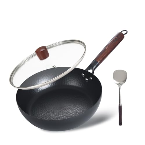 MAGICFEFE Cast Iron Pre-Seasoned Skillet - 11 Inch Non Stick Frying Pans with Lid, Removable Handle & Non-Toxic, Oven & Dishwasher Safe, Compatible with Induction, Gas, Electric Stovetops by MAGICFEFE - Used condition - US$27.59