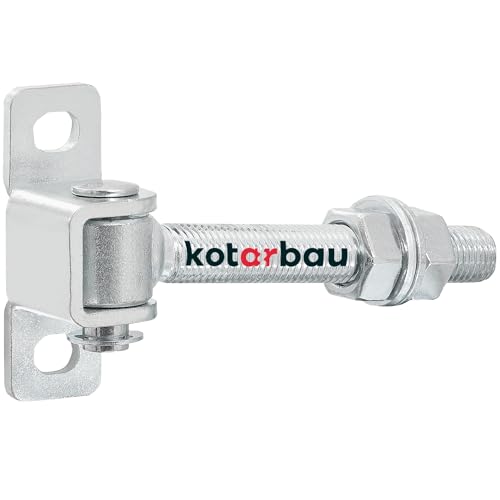 KOTARBAU® Bisagras Para Puertas - Acero - 130 mm M16 - Plata - Bisagra Ajustable Para Puerta De Jardín - Con Placa De Montaje - Para Cancelas Y Portones - Bisagras Regulables