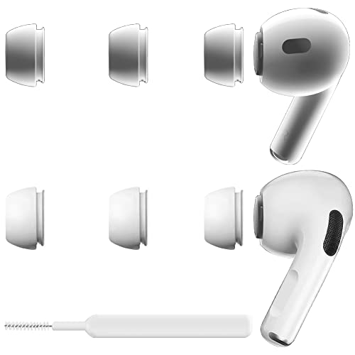 SIXFU 3 Pairs Replacement Ear Tips Compatible with AirPods Pro and AirPods Pro 2, Updated Ear Buds Silicone Tips Including AirPods Cleaner Brush with Portable Storage Case (XS)