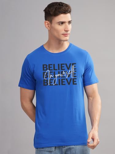 Image of ADRO 100% Cotton Lycra Tshirts for Men Combo Pack of 3 | Regular Fit | Printed T Shirt | Round Neck Half Sleeve| Mens Tshirts