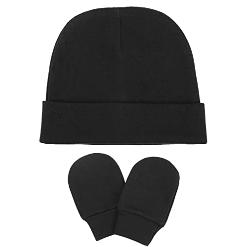 Bqubo Baby Hats And Mittens Infant Cotton Beanie Gloves No Scratch Set Newborn Hospital Hat For Boys Girls #TOP7