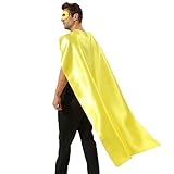 Kidsfere Adults Superhero Cape and Mask for Man Woman Halloween Vampire Cape Costume (Yellow)
