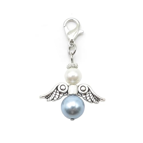 WISHOW Something Blue Angel Wedding Bouquet Charm - Gift for Daughter, Bride