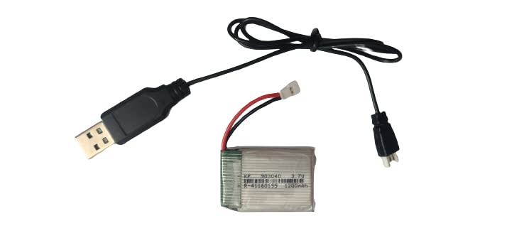 Combo KP-903040 3.7v 1200mAh Rechargeable Battery for RC Drone, DIY, RC Quadcoptor Robotics 1200 mah Battery and SM2P Sayma USB Charging Cable