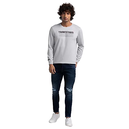 Image of Spykar Men's Cotton Round Neck Sweatshirt
