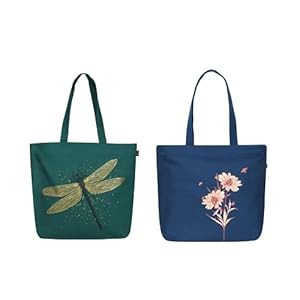 Ecoright Large Canvas Tote Bag for Women, Zipper Handbags for Women with Inner Pocket for Shopping, Office & travel tote bag