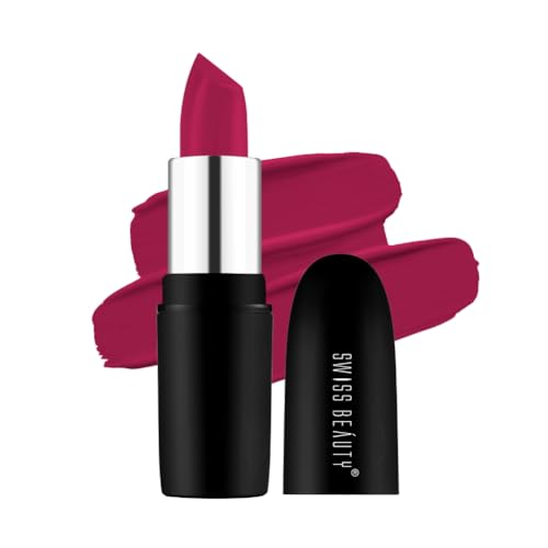 Swiss Beauty Pure Matte Creamy Lipstick | Non-drying, Highly pigmented Lipstick | Shade- Bold Wine, 3.8gm|