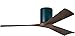 Matthews IR3H-BK-WA-52 Irene Indoor/Outdoor Damp Location 52" Hugger Ceiling Fan with Remote & Wall Control, 3 Wood Blades, Matte Black
