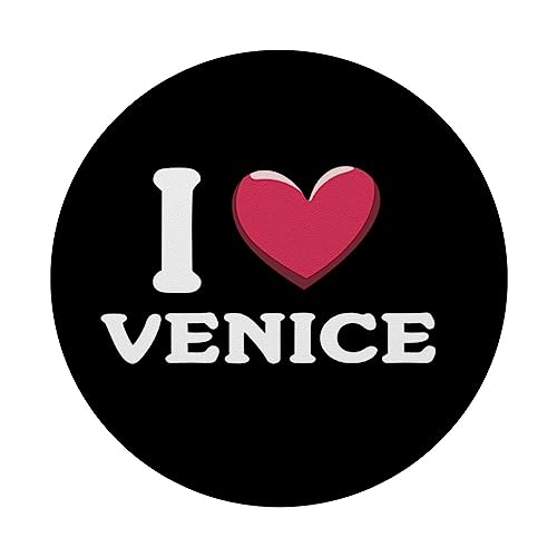 I Love Heart Venice Italy Proud Italian Holiday Souvenir PopSockets Swappable PopGrip, Black - Image 3