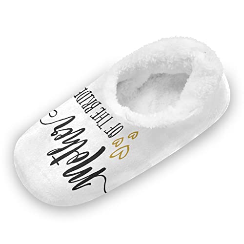 DOMIKING Groom Wedding Bride Slippers Bridesmaid Bridal Bed Slippers for Unisex Women Men M 6