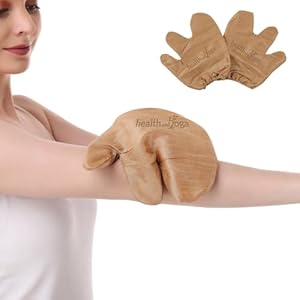 Silk Garshana Ayurvedic Massage Gloves – Electro Static Lymph Circulation Boost – 100% Natural Dry Skin Brushing and Exfoliation and Excess Fat Treatment – Mitt Style 1 Pair