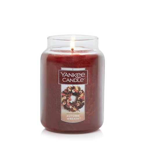 image for Yankee Candle Autumn Wreath Scented, Classic 22oz Large Jar Single Wic