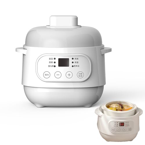 Consejos para Comprar Olla para estofados - los preferidos. 42 Olla de Cocción Lenta Eléctrica Zunate 1L 200W, Mini Olla de Cerámica para Estofado y Sopa, Protección contra Sobrecalentamiento y Apagado Automático
