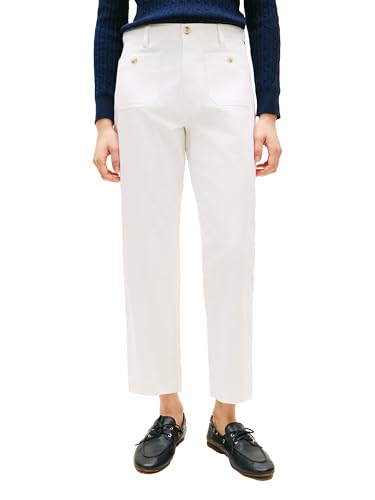Image of Tommy Hilfiger Women's Twill Straight Chino Pants with Stretch Mid Rise Ankle Pants