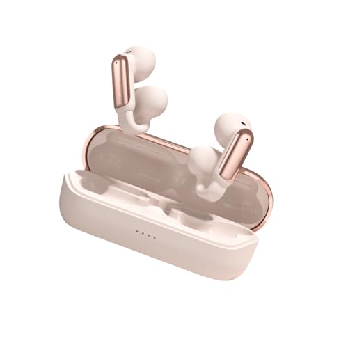 Open Ear Earbuds Lightweight Comfort Wireless Clip on Earbuds Sweat Resistant Bluetooth Headphones Sport Headphones with 40H Playtime for Fitness/Workouts/Travel - Rosegold