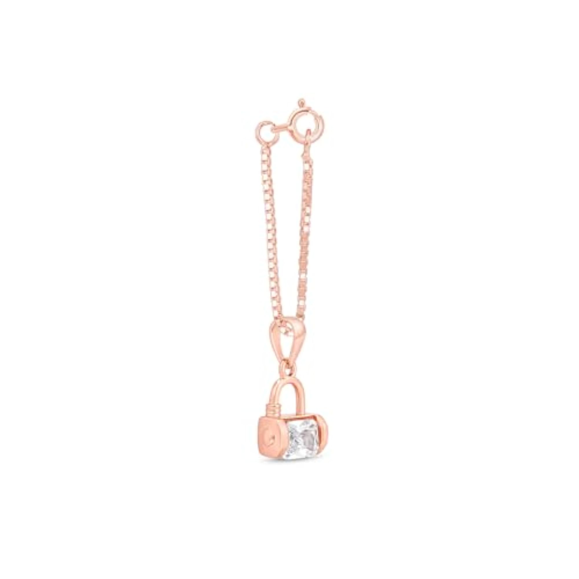 Women's Pure 925 Silver Crystal Lock Charm, Elegant Design
