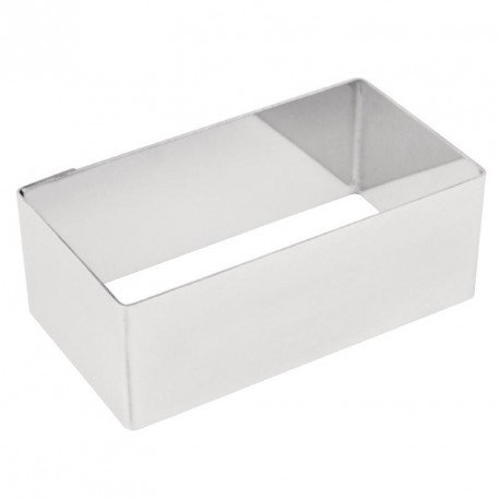 Rectangular Mini Gateaux Mould 8x4cm, Silver