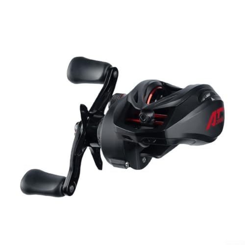 HEBEOT Carrete de pesca Baitcast 71 Relación de engranaje, aleación de aluminio, carrete corto de metal, arrastre máximo de 6 kg, fundición suave, sistema de frenado de 20 velocidades con granos