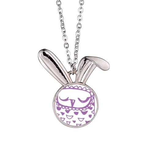 Collier lapin yeux fermés en argent pour femme