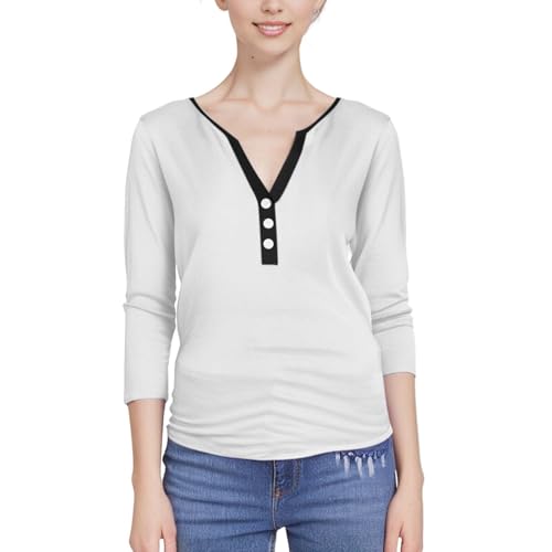 promociones del Dia Camisetas Basicas Verano Mujer Blusas Sueltas De 2025 Casuales Sudadera Halloween Camiseta Negra Cuello Pico Verde Caqui Blusa Elegante Azul Blanca Basica Larga Manga Corta
