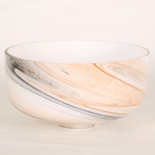 Image of 7 Inch Glass Shade Replacement for Light Fixtures, Pendant Light Glass Shades, with 1-5 /8 inch Fitter, Handblown Glass Lampshade Cover for Mini Ceiling Light Chandelier, Gray Mixed Brown, 1 Pack