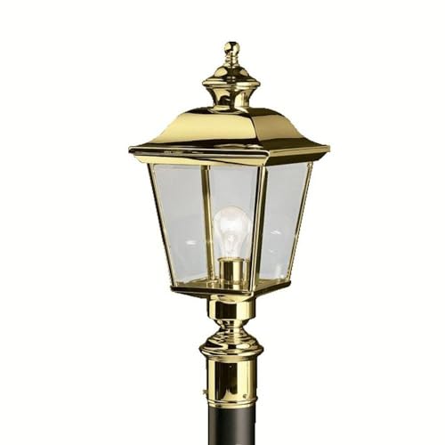 Kichler 9913PB Bay Shore Outdoor Post Mount 1-Light, Polished Brass