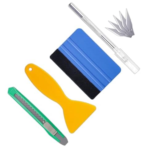 Vinyl Wrap Tools Tint Film Kits 4 Pcs,Arespark Car Films Wallpaper Window Tint Kits for Car Wrapping Interior Exterior for Beginners,Include Felt Squeegee,Wrapping Cutter,Utility Knife,Air Release Pin Cover