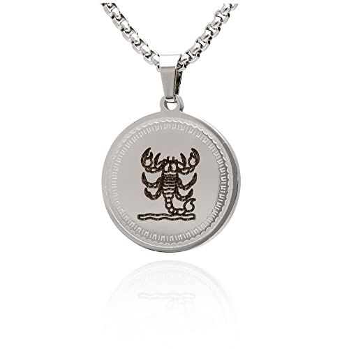 LaraZeidler Berlin Collier pour Homme et Femme en Acier Inoxydable avec Pendentif Signe du Zodiaque Personnalisé Longueur de Chaîne Choissable., Acier...