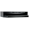 Broan-NuTone BUEZ130BL Non-Ducted Ductless Range Hood with Lights Exhaust Fan for Under Cabinet, 30-Inch, Black