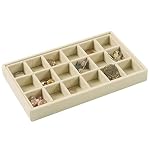 DIOMMELL Set of 8 Stackable Velvet Jewelry Trays Organizer, Jewelry Storage Box Display Trays Showcase Holder Closet Dresser Drawer Organizer for Earring Necklace Bracelet Ring Accessary, Beige - Image 4