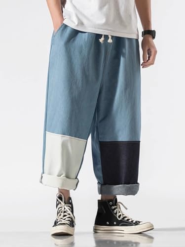 LIXINGHEITANG Harun Pants Mens Summer Japanese Jeans Straight Loose Large Size2