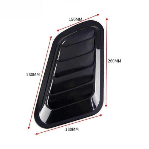 Capó universal para coche con entradas de aire decorativas negras estilo carbono, 2 uds. 6