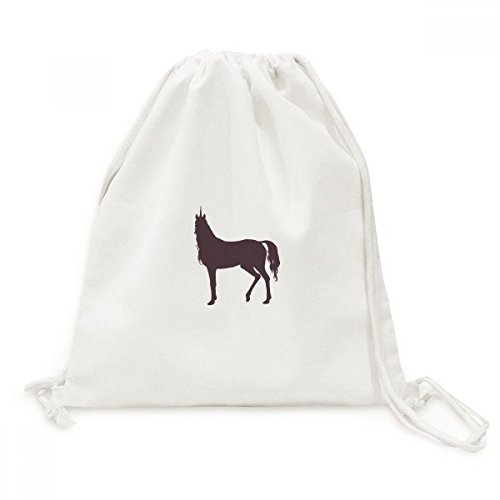 Sacs drawstring backpack voyage avec impression silhouette noire