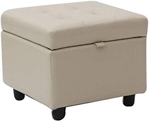 Pouf de rangement capitonné coffre compact et repose-pieds rembourré de table basse