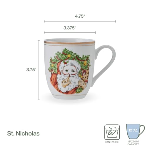 Set de 4 mugs porcelana Fitz & Floyd Navidad 12 oz miniatura 2