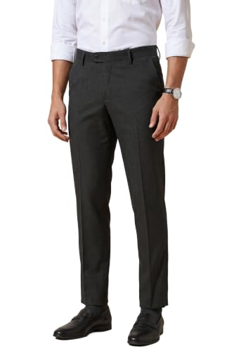 Image of Peter England Men Mid Rise Slim Work Utility Pants