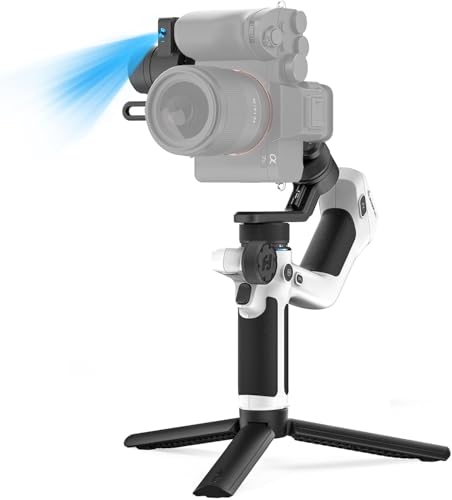 Feiyu SCORP Mini 2 [Officiel] Stabilisateur 4 en 1,Stabilisateur pour Appareil Photo sans Miroir/GoPro/Smartphones,Gimbal3 Axes avec Suivi IA,Montage Vertical,1.3IN Écran Tactile,Poignée Intégrée