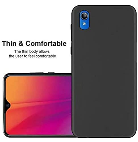 Image of Mobile Back Cover Case for Vivo Y91i (Silicone Case|CameraProtection|Black SC1510)