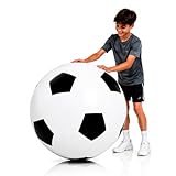 Taechalingo Kinder Fussball aus Gummi,XXL Fußball Ø 80cm Groß,Outdoor Spiele für Kinder,Mädchen Jungen,Aufblasbare Fußballbälle,Aufblasbarer Spielball Mit Mega Sprungkraft