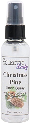 Christmas Pine Linen Spray, 8 ounces - Eclectic Lady Sheet and Linen Spray - No Artificial Colors, Parabens, or Preservatives - Long-Lasting Scent for Bed, Fabric & Pillow