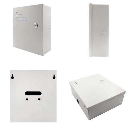 Power Supply Control AC 110-240V to DC 12V 5A Metal Boxed Cabinet Regulated UPS Power Supply Unit with Backup Battery Link for Door Access Entry System (Battery Not Included) (SP1205B( DC12V / 5A ))