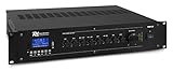 100V: El amplificador es un amplificador de 100V que tiene muchas ventajas para grandes instalaciones. Los cables largos de los altavoces no son un problema y la opción de conectar los altavoces entre sí simplifica la instalación.