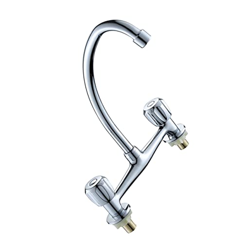 IWOWHERO Grifo De Agua De Doble Orificio Para Baño Grifo De Agua Fría y Caliente Rotación De Hogar