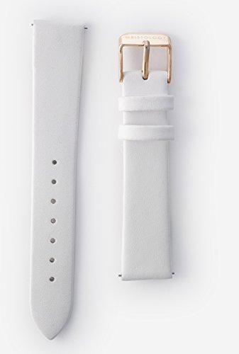 Correa de cuero blanca para reloj 18 mm miniatura 2