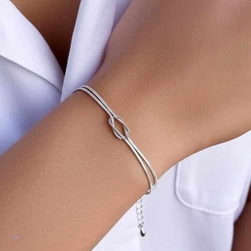 Pulseras de amistad para mujer con nudo de amor ajustable 6