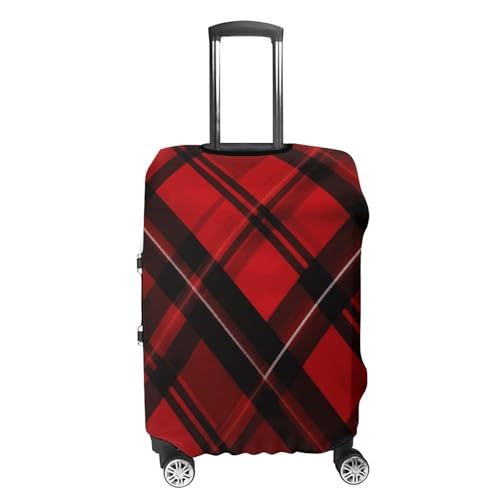 Carry on Luggage Cover Red And Black Plaid Suitcase Covers for Luggages Tsa Approved Travel Luggage Sleeve Protector Elastic Suitcase Protector Anti-Scratch Washable Fits 19-30 Inch Case -XL4