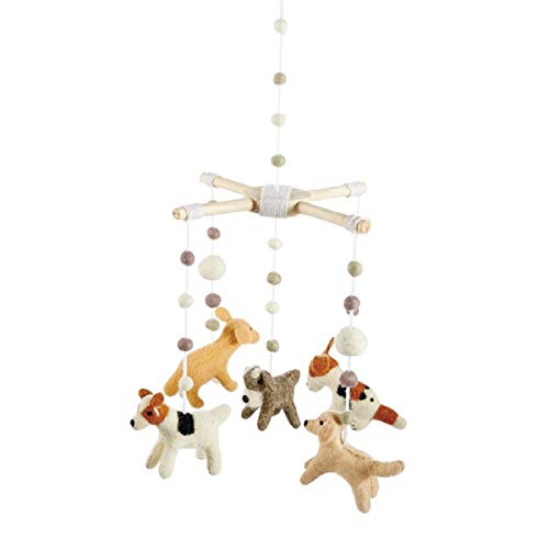 Image of Mud Pie Baby Nursery Puppy Mobile, Multi-Color, 21 1/2" x 10" Dia