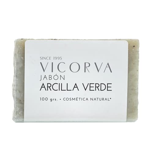 Vicorva | Jabón Sólido Arcilla Verde Pastilla | Depurativo | Control del Sebo | Hecho en España | Ingredientes naturales | 100 gr Cover