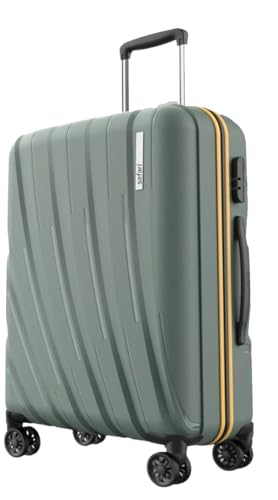 Image of Safari Polyproplyene Hard Shell Cairo 8 Wheels, 5 Years Warranty (Cabin & Check-in) Trolley Spinner Luggage Set of 3, 55Cm, 66Cm & 75Cm, Small, Medium, Large (SAGE Green)